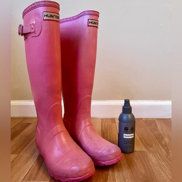 Tall Pink Hunter Rain Boots - Picture 2 of 5